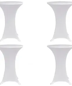 vidaXL Standing Table Cover Ø70 cm White Stretch 4 pcs