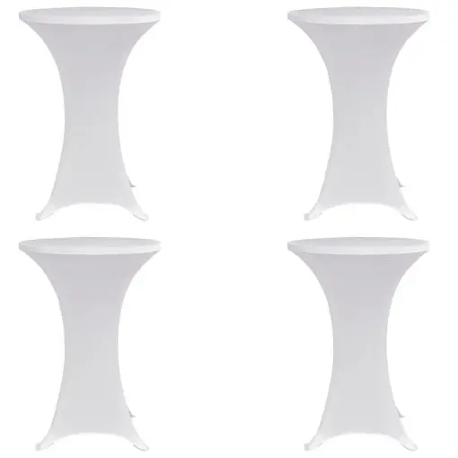 vidaXL Standing Table Cover Ø70 cm White Stretch 4 pcs