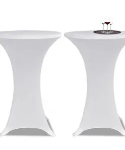 vidaXL Standing Table Cover Ø80 cm White Stretch 4 pcs