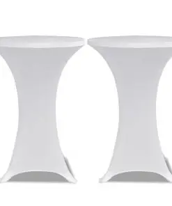 vidaXL Standing Table Cover Ø80 cm White Stretch 4 pcs