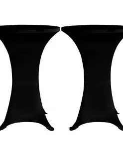 vidaXL Standing Table Cover Ø60 cm Black Stretch 4 pcs