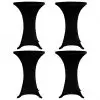 vidaXL Standing Table Cover Ø70 cm Black Stretch 4 pcs