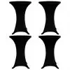 vidaXL Standing Table Cover Ø80 cm Black Stretch 4 pcs