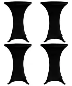 vidaXL Standing Table Cover Ø80 cm Black Stretch 4 pcs