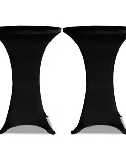 vidaXL Standing Table Cover Ø80 cm Black Stretch 4 pcs
