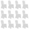 vidaXL Chair Cover Stretch White 12 pcs
