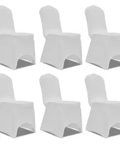 vidaXL Chair Cover Stretch White 12 pcs