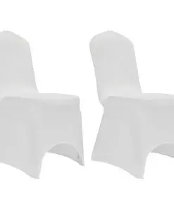 vidaXL Chair Cover Stretch White 12 pcs