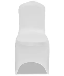 vidaXL Chair Cover Stretch White 12 pcs