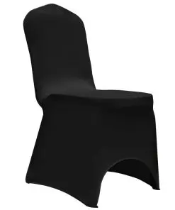 vidaXL Chair Cover Stretch Black 12 pcs