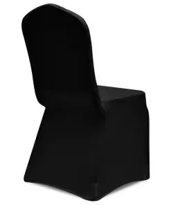 vidaXL Chair Cover Stretch Black 12 pcs