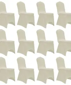 vidaXL Chair Cover Stretch Cream 12 pcs