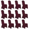 vidaXL Chair Cover Stretch Burgundy 12 pcs