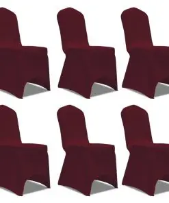 vidaXL Chair Cover Stretch Burgundy 12 pcs