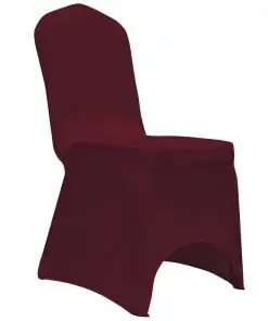 vidaXL Chair Cover Stretch Burgundy 12 pcs