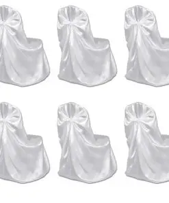 vidaXL Chair Cover for Wedding Banquet 12 pcs White