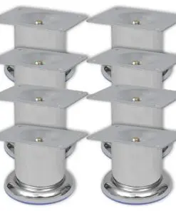 vidaXL Round Sofa Legs 8 pcs Chrome 60 mm