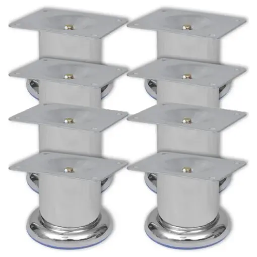 vidaXL Round Sofa Legs 8 pcs Chrome 60 mm