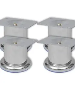 vidaXL Round Sofa Legs 8 pcs Chrome 60 mm