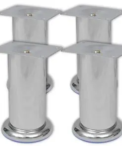 vidaXL Round Sofa Legs 8 pcs Chrome 120 mm