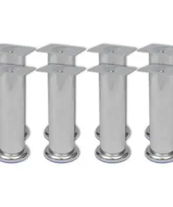 vidaXL Round Sofa Legs 8 pcs Chrome 180 mm