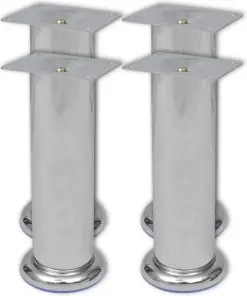 vidaXL Round Sofa Legs 8 pcs Chrome 180 mm