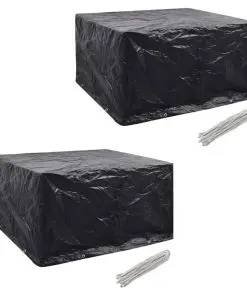vidaXL Garden Furniture Covers 2 pcs 6 Person Poly Rattan Set 8 Eyelets 172x113cm