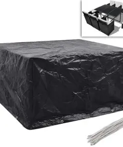 vidaXL Garden Furniture Covers 2 pcs 6 Person Poly Rattan Set 8 Eyelets 172x113cm