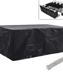 vidaXL Garden Furniture Covers 2 pcs 8 Person Poly Rattan Set 10 Eyelets 229x113cm