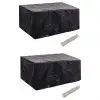 vidaXL Garden Furniture Covers 2 pcs 4 Person Poly Rattan Set 8 Eyelets 180x140cm
