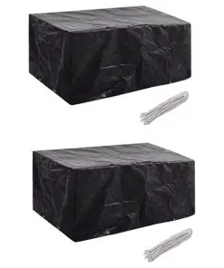 vidaXL Garden Furniture Covers 2 pcs 4 Person Poly Rattan Set 8 Eyelets 180x140cm