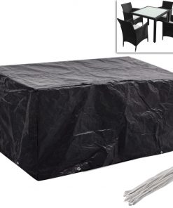 vidaXL Garden Furniture Covers 2 pcs 4 Person Poly Rattan Set 8 Eyelets 180x140cm