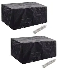 vidaXL Garden Furniture Covers 2 pcs 6 Person Poly Rattan Set 10 Eyelets 240x140cm
