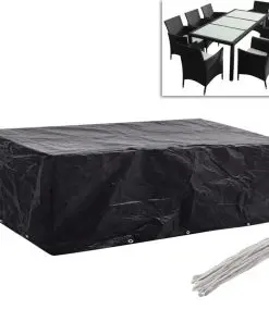 vidaXL Garden Furniture Covers 2 pcs 8 Person Poly Rattan Set 10 Eyelets 300×140 cm