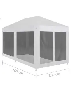 vidaXL Party Tent with 6 Mesh Sidewalls 6×3 m