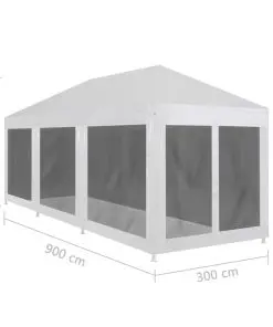vidaXL Party Tent with 8 Mesh Sidewalls 9×3 m