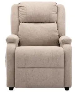 vidaXL Massage Recliner Cream Fabric