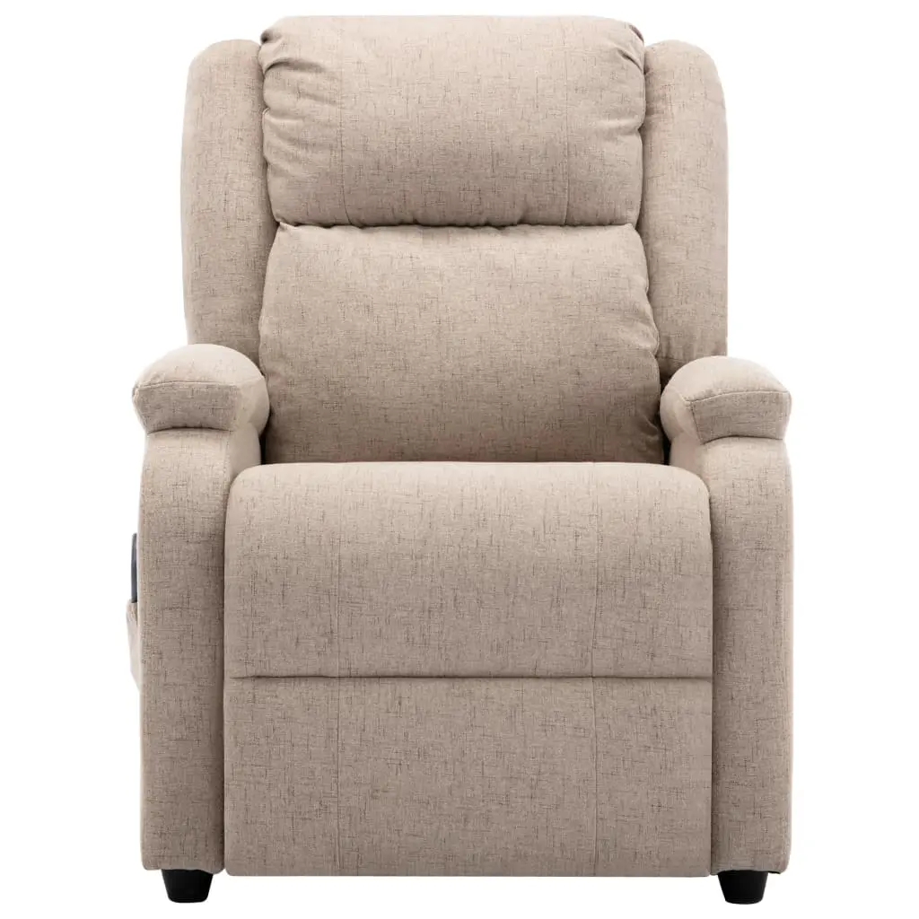 vidaXL Massage Recliner Cream Fabric