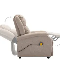 vidaXL Massage Recliner Cream Fabric