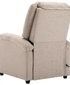 vidaXL Massage Recliner Cream Fabric