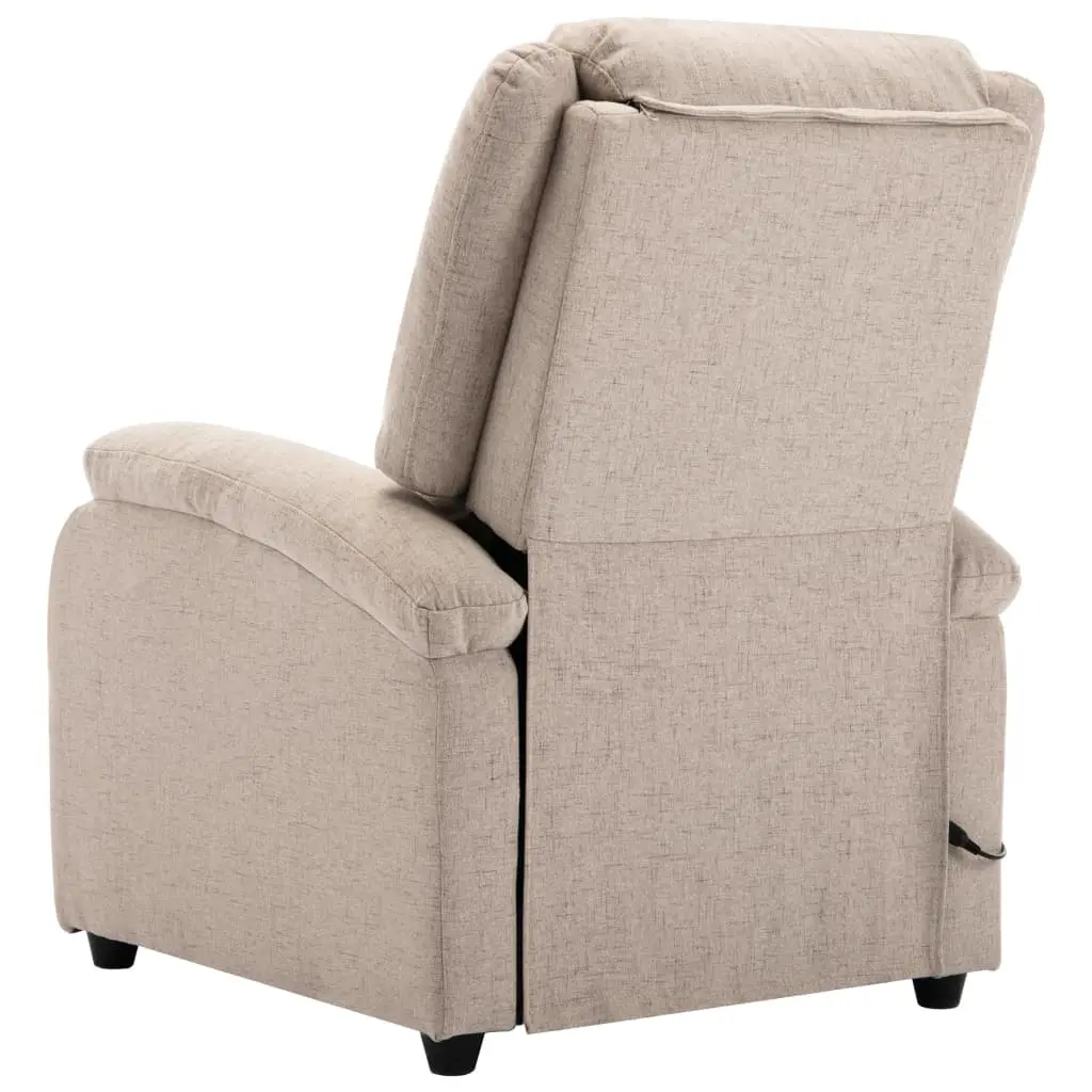 vidaXL Massage Recliner Cream Fabric