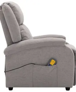 vidaXL Massage Recliner Light Grey Fabric
