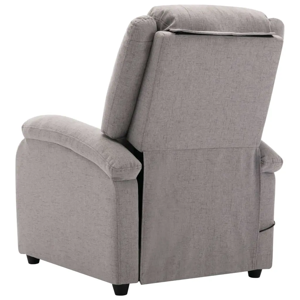 vidaXL Massage Recliner Light Grey Fabric