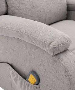 vidaXL Massage Recliner Light Grey Fabric