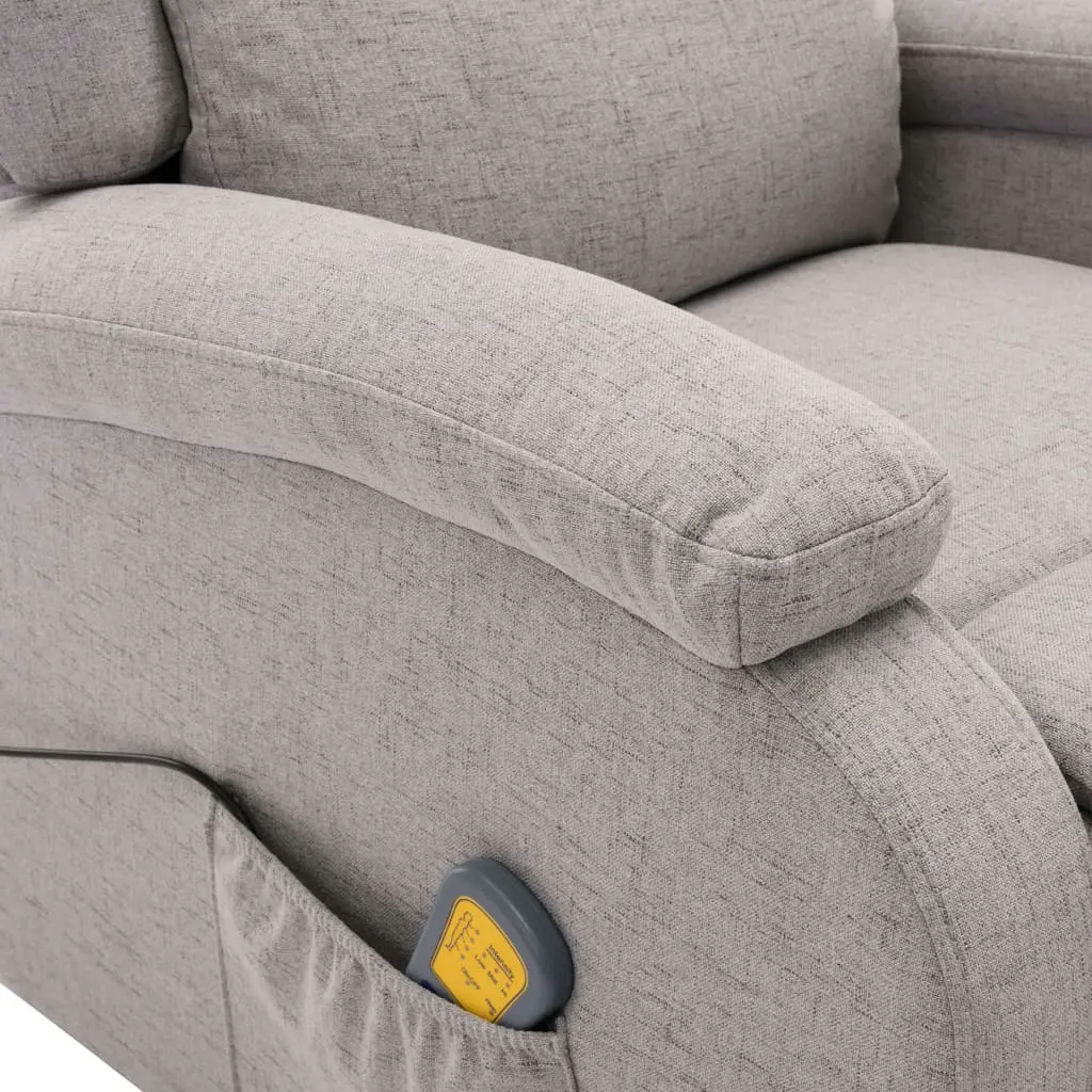 vidaXL Massage Recliner Light Grey Fabric