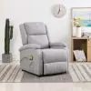 vidaXL Massage Recliner Light Grey Fabric