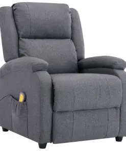 vidaXL Massage Recliner Dark Grey Fabric