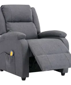vidaXL Massage Recliner Dark Grey Fabric