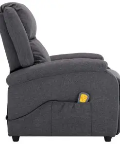 vidaXL Massage Recliner Dark Grey Fabric