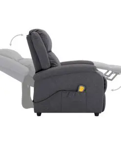vidaXL Massage Recliner Dark Grey Fabric